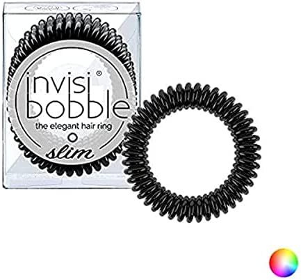 invisibobble SLIM Traceless Spiral Hair Ties - Pack of 3, True Black - Strong Elastic Grip Coil H... | Amazon (US)