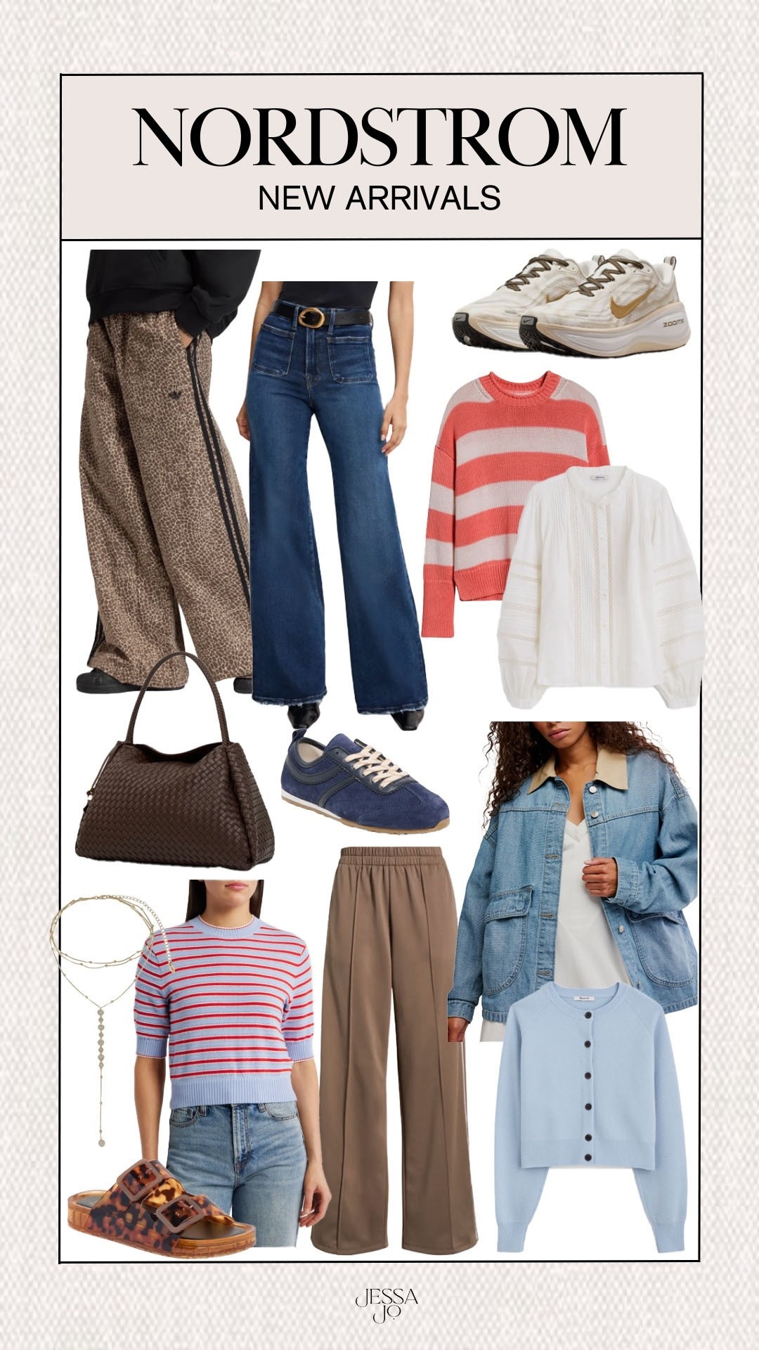 Nordstrom new arrivals. Nordstrom spring style. Nordstrom new arrivals under $100. Nordstrom finds. Adidas leopard track pants. Free people denim barn jacket. Nordstrom spring sweater. 

#LTKdayinmylife #LTKSeasonal #LTKootd