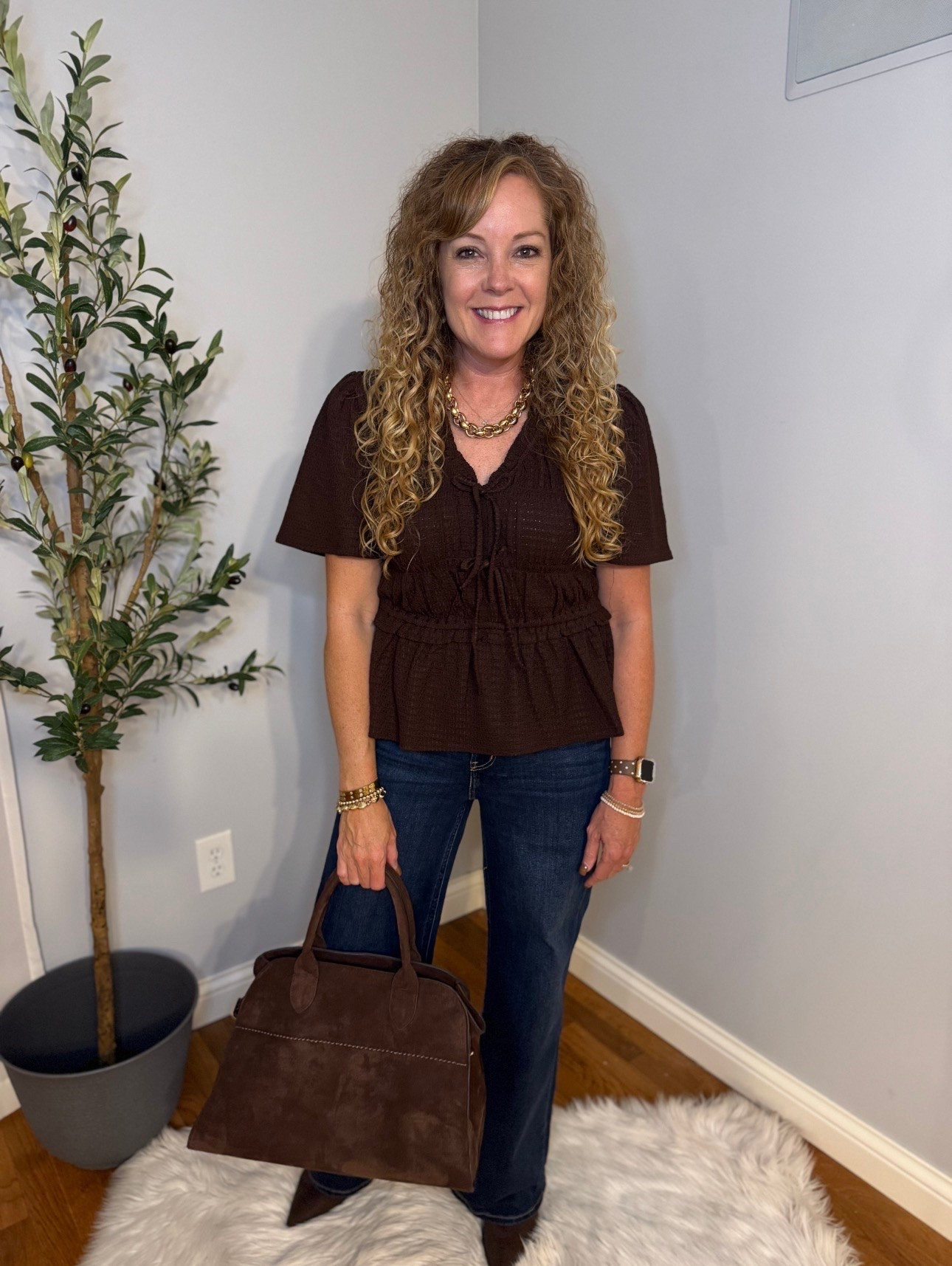 Walmart✨ Scenario Women's and Women's Plus Textured Tie Front Top, Sizes XS-4X

Top- size small
Jeans- 27 regular

Over 40 fashion, fall outfits women over 40, business casual workwear, date night outfits, work outfits @Walmart  @Quince #walmartstyle #walmartpartner

#LTKootd #LTKOver40 #LTKWorkwear
