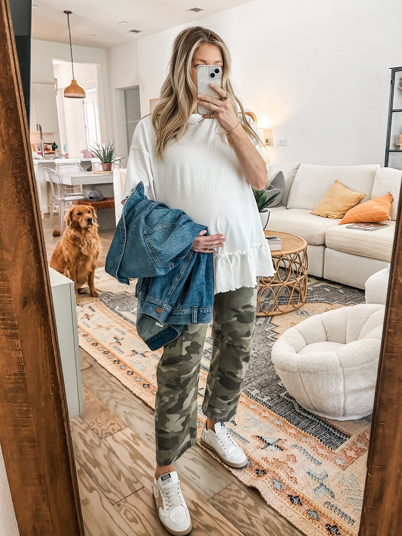 pants are not maternity but improvised - size xs in top - it’s been my favorite top with bump 

#LTKStyleTip #LTKBump #LTKFindsUnder100