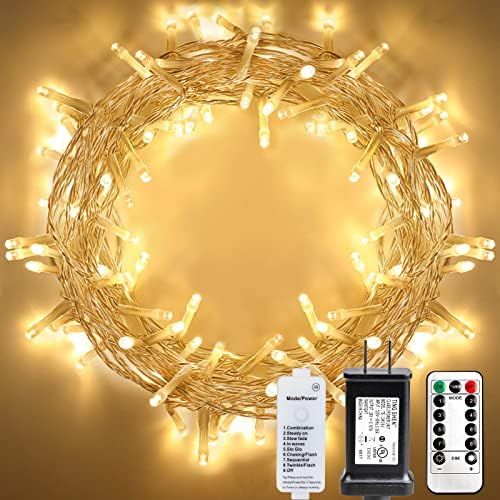 300 LED Indoor String Light with Remote and Timer on 108ft Fairy Lights Plug in Clear String 8 Mo... | Amazon (US)
