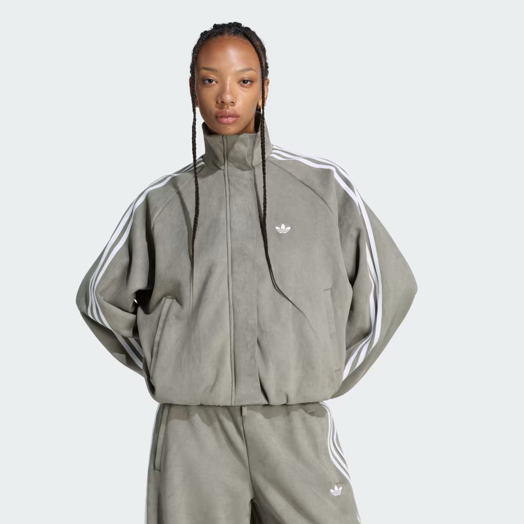 adidas ADILENIUM SEASON 6 FAUX SUEDE TRACK TOP Olive Strata XS - Womens Originals Jackets | adidas (US)