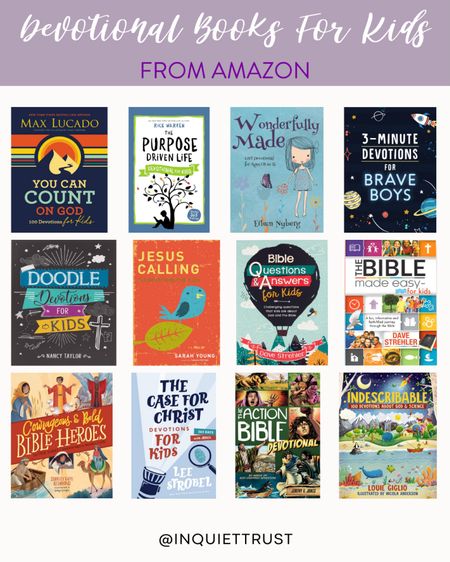 Here are some great devotional books for kids that you can check out on Amazon!
#devotionalreads #spiritualjourney #affordablefinds #bookworm

#LTKHome #LTKFindsUnder50 #LTKKids
