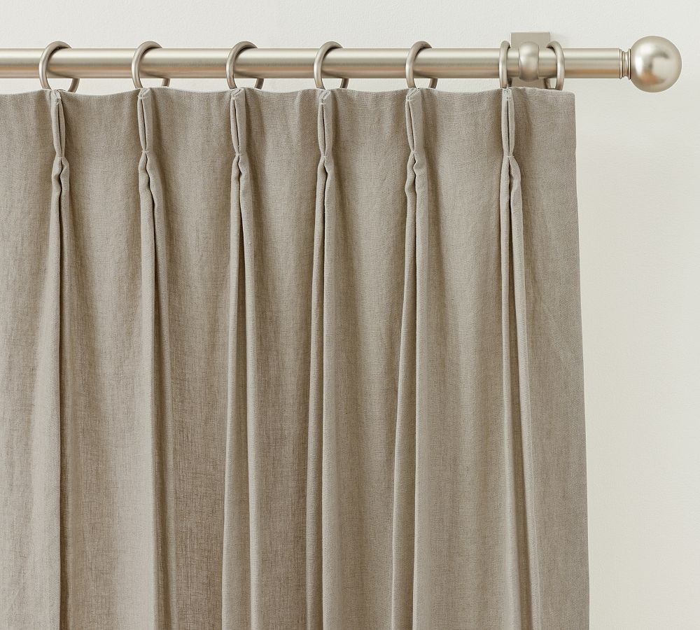 Belgian Flax Linen Pinch Pleat Curtain | Pottery Barn (US)