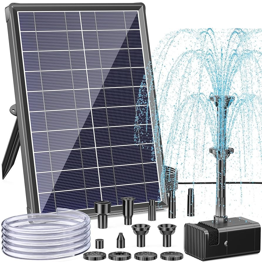 Antfraer Solar Fountain for Bird Bath, 8W Solar Water Fountain Pump with Dry-Run Protection & Dou... | Amazon (US)