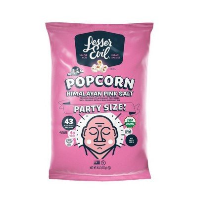 LesserEvil Organic Popcorn Himalayan Pink - 8oz | Target