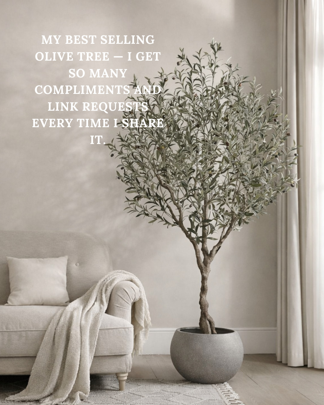 Trending Now — FAUX OLIVE TREE! This FAUX OLIVE TREE is my BEST SELLER and I get nonstop compliments every time I share it. The height, the realistic leaves, and the natural trunk make it look HIGH-END and designer. It instantly elevates a corner and gives that effortless MODERN ORGANIC feel without the maintenance.

#Amazon #TheHillaryStyle #AmazonHome #FauxOliveTree #NeutralDecor #ModernOrganicStyle #DesignerLookForLess #HomeRefresh #LuxuryForLess #LivingRoomInspo 

 #LTKU #LTKOver40 #LTKHome