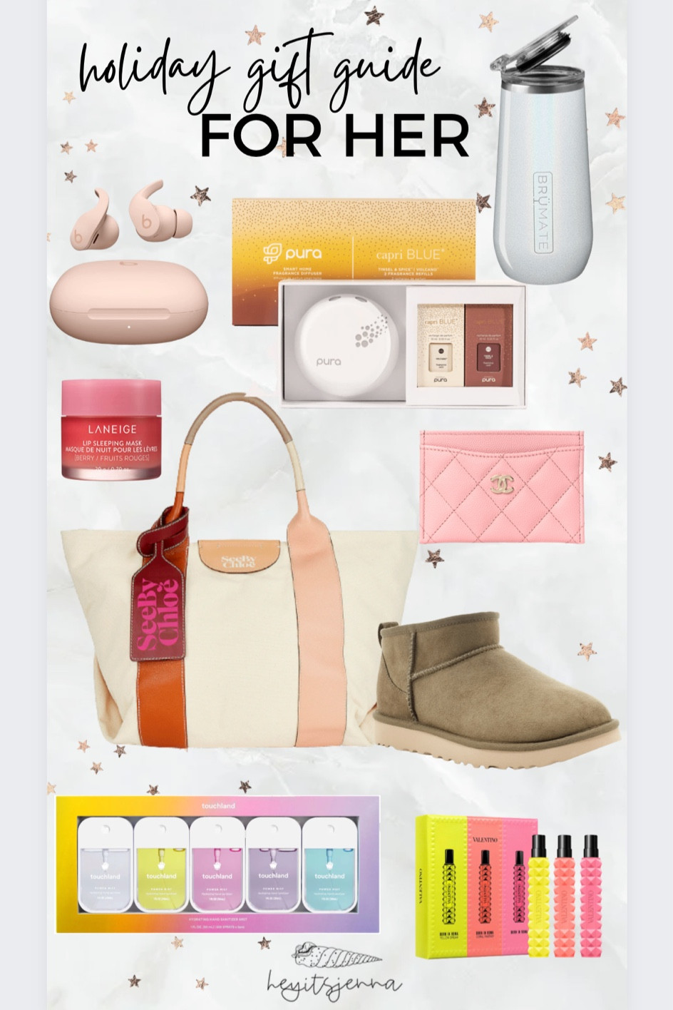 Holiday gift guide for girls 
Presents for her 
Chanel and Pura diffuser 
Stainless steel wine cup and beats airbuds
Touchland hand sanitizer Sephora finds for Christmas 

#LTKCyberweek #LTKGiftGuide