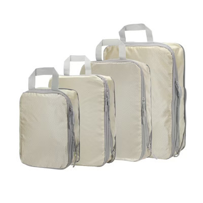 Unique Bargains Compression Packing Cube Expandable Storage Travel Luggage Organizer 4 Pcs Beige | Target