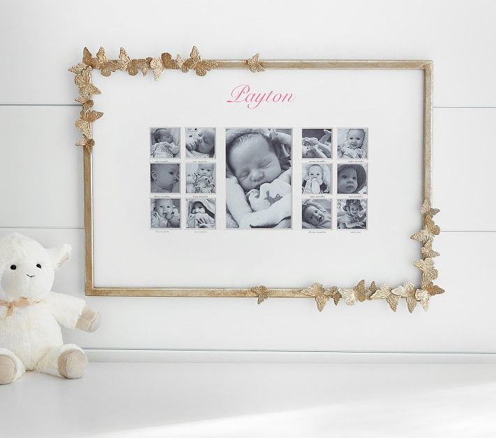 Monique Lhuillier Silver Butterfly First Year Frame | Pottery Barn Kids