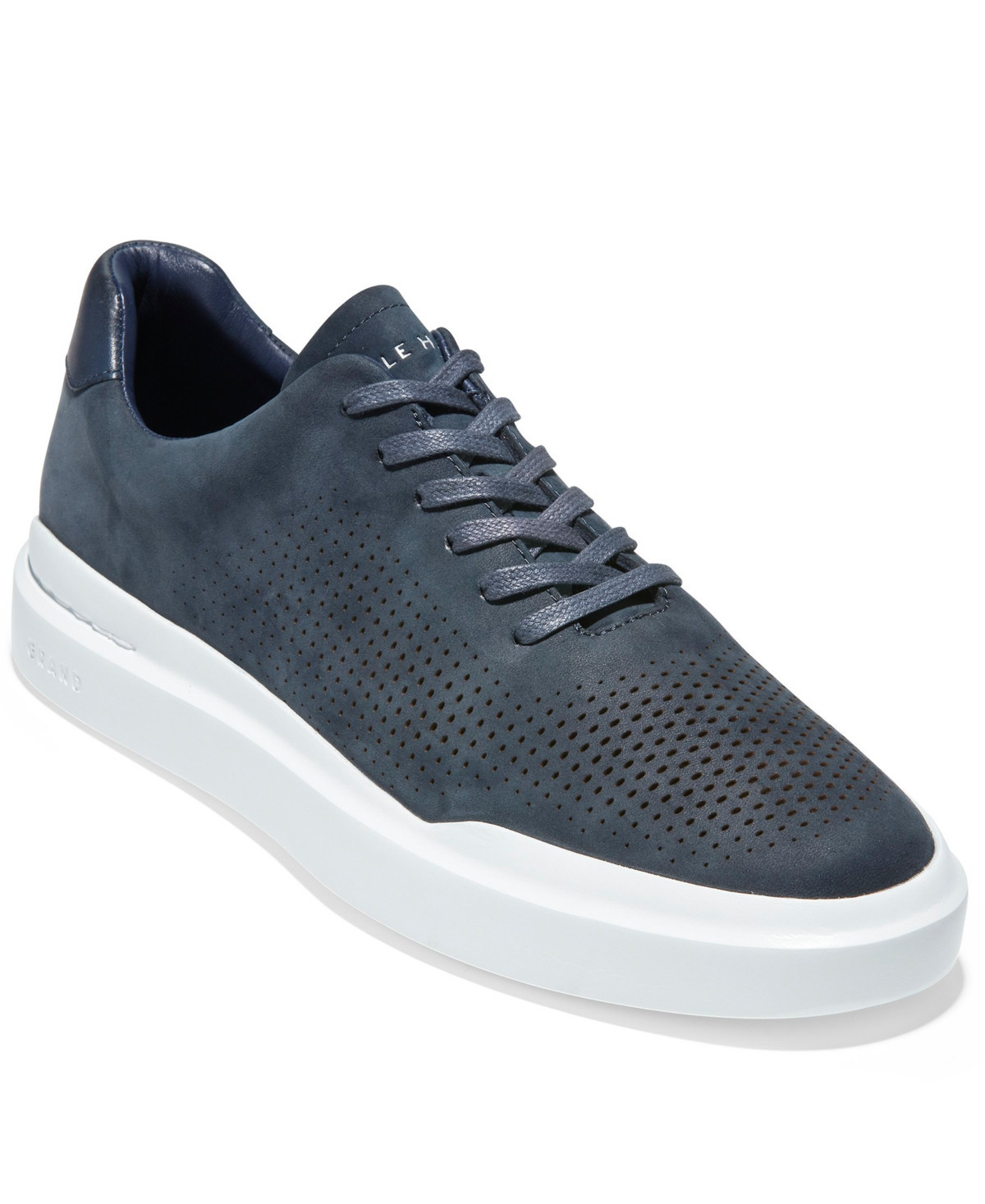 Cole Haan Men's GrandPro Rally Laser Cut Perforated Sneakers - Navy Ink Nubuck | Macy's