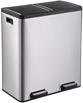 The Step N' Sort 18.5 Gallon Extra Large Capacity, Soft-Step, Dual Trash and Recycling Bin with R... | Amazon (US)