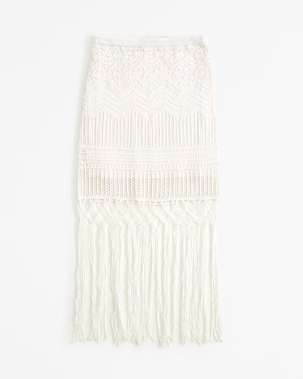 Women's Crochet-Style Tassel Mini Skirt | Women's New Arrivals | Abercrombie.com | Abercrombie & Fitch (US)