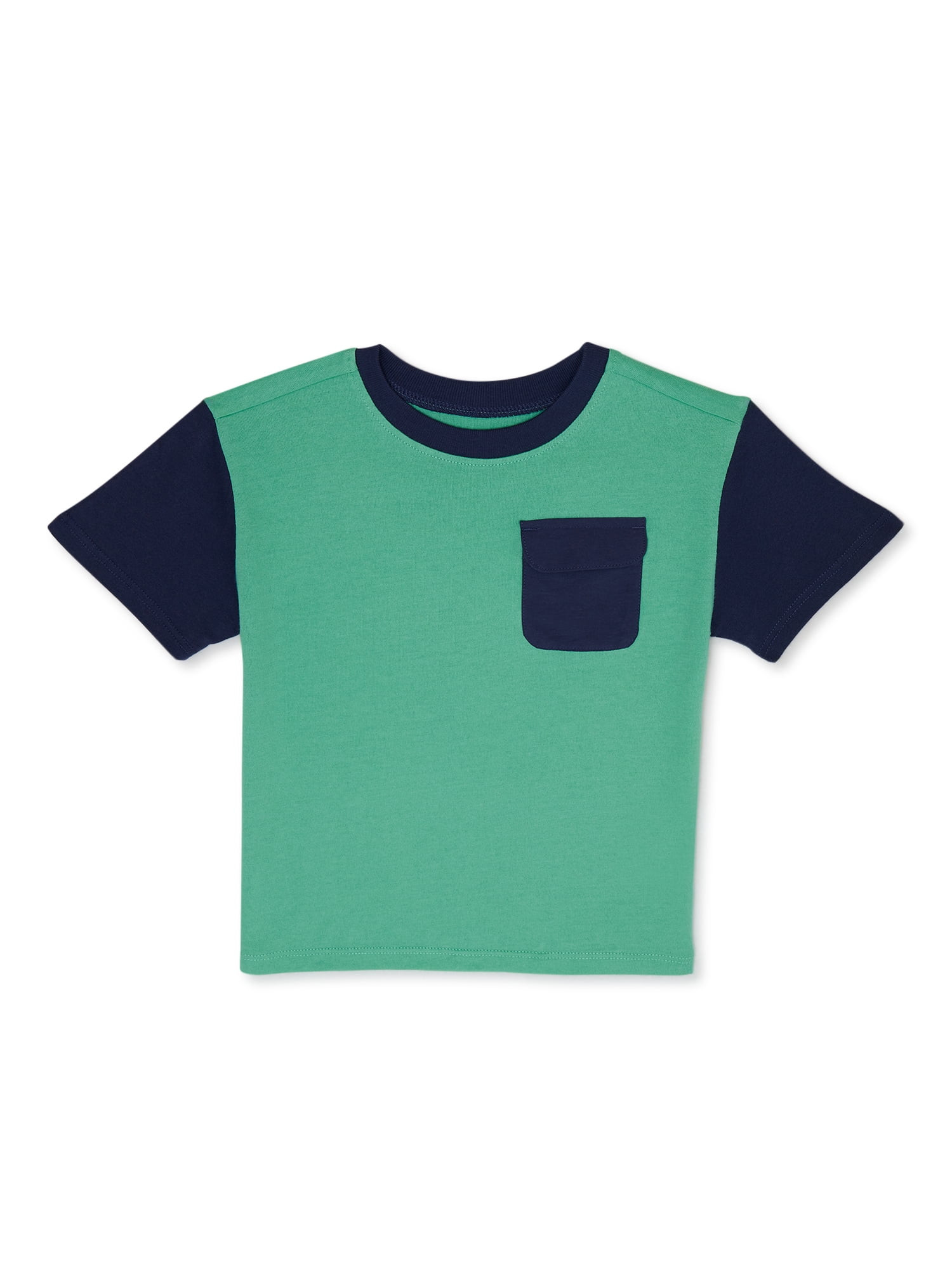 Garanimals Toddler Boys Colorblock Pocket Tee with Short Sleeves, Sizes 12M-5T | Walmart (US)