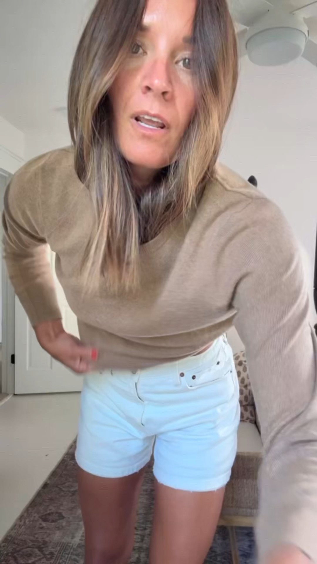 Casual summer/fall outfit! 
The shorts are old but I linked the same ones in other colors and styles! 

#abercrombiedadshort #dadshort #whitedenim #whiteshorts #ootd #cashmeresweater #camelsweater #casualcomfy  

#LTKBeauty #LTKTall #LTKStyleTip