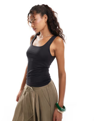 ONLY reversible seamless square neck vest top in black | ASOS (Global)