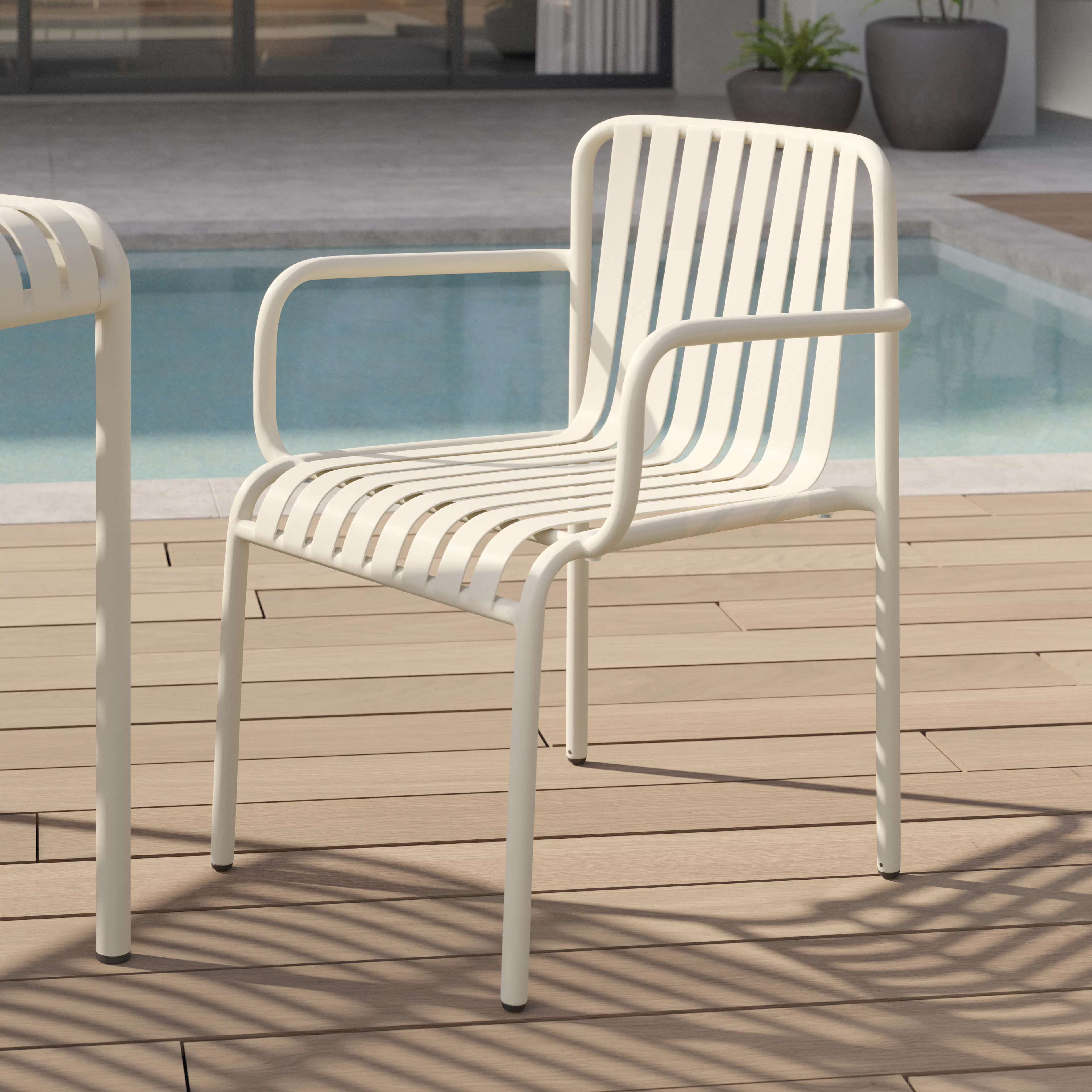 Sarek Outdoor Stackable Dining Armchair - Taupe | Article
