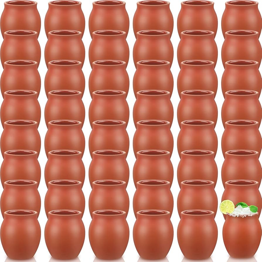 Gejoy 48 Pcs 3oz Cantaritos De Barro Mexicanos Cantaritos Shooters Pottery Taco Tuesday Mexican C... | Amazon (US)