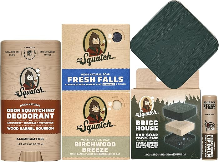 Dr. Squatch NEW Bricc House Travel Pack - Soap Travel Case + Birchwood Breeze, Fresh Falls Soap +... | Amazon (US)