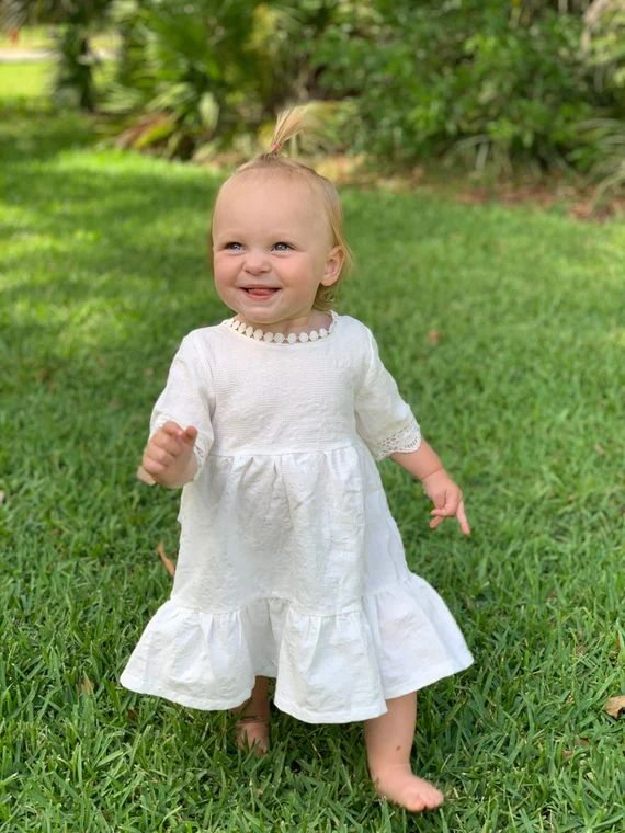 White Toddler Dress Flower Girl Dress  Ruffle Dress | Etsy | Etsy (US)