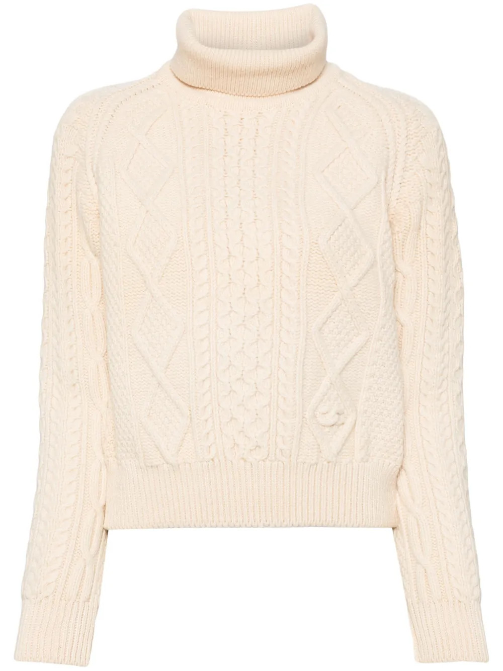 CHANEL Pre-Owned 1996 cable-knit Wool Jumper | Neutrals | FARFETCH UK | Farfetch Global