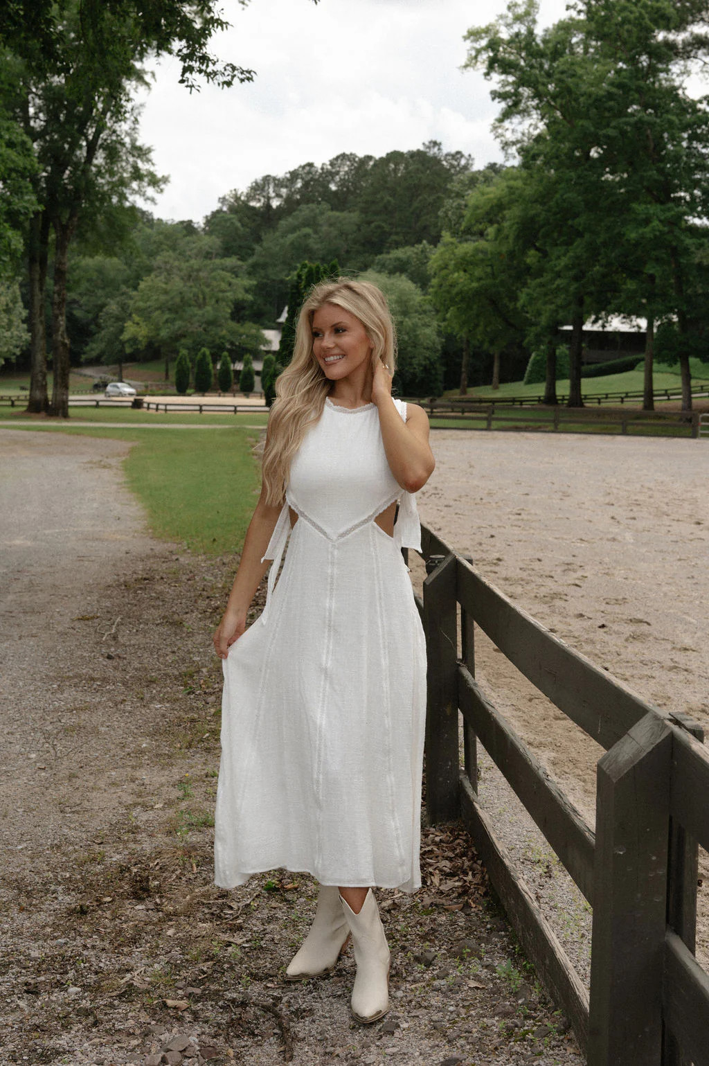 Juniper Midi Dress-Off White | These Three