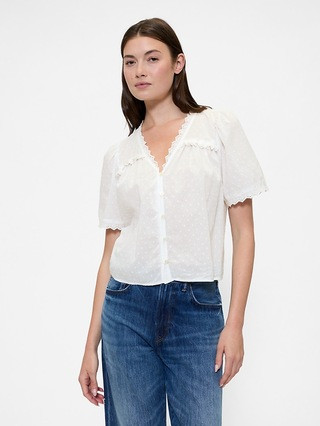 Ruffle V-Neck Top | Gap Factory | Gap Factory