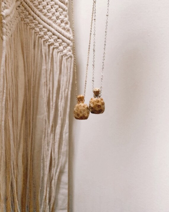 Coral Jade Essential Oil Vial Necklace | Etsy | Etsy (US)