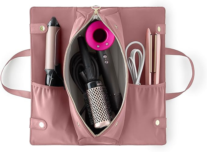 KUSSHI Hair Tools Bag - Neoprene Hair Tools Travel Bag & Hair Accessories Organizer Case (Mauve) | Amazon (US)