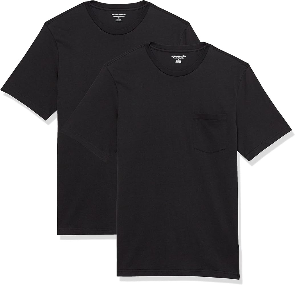 Men's Regular-Fit Short-Sleeve Crewneck Pocket T-Shirt, Pack of 2 | Amazon (US)