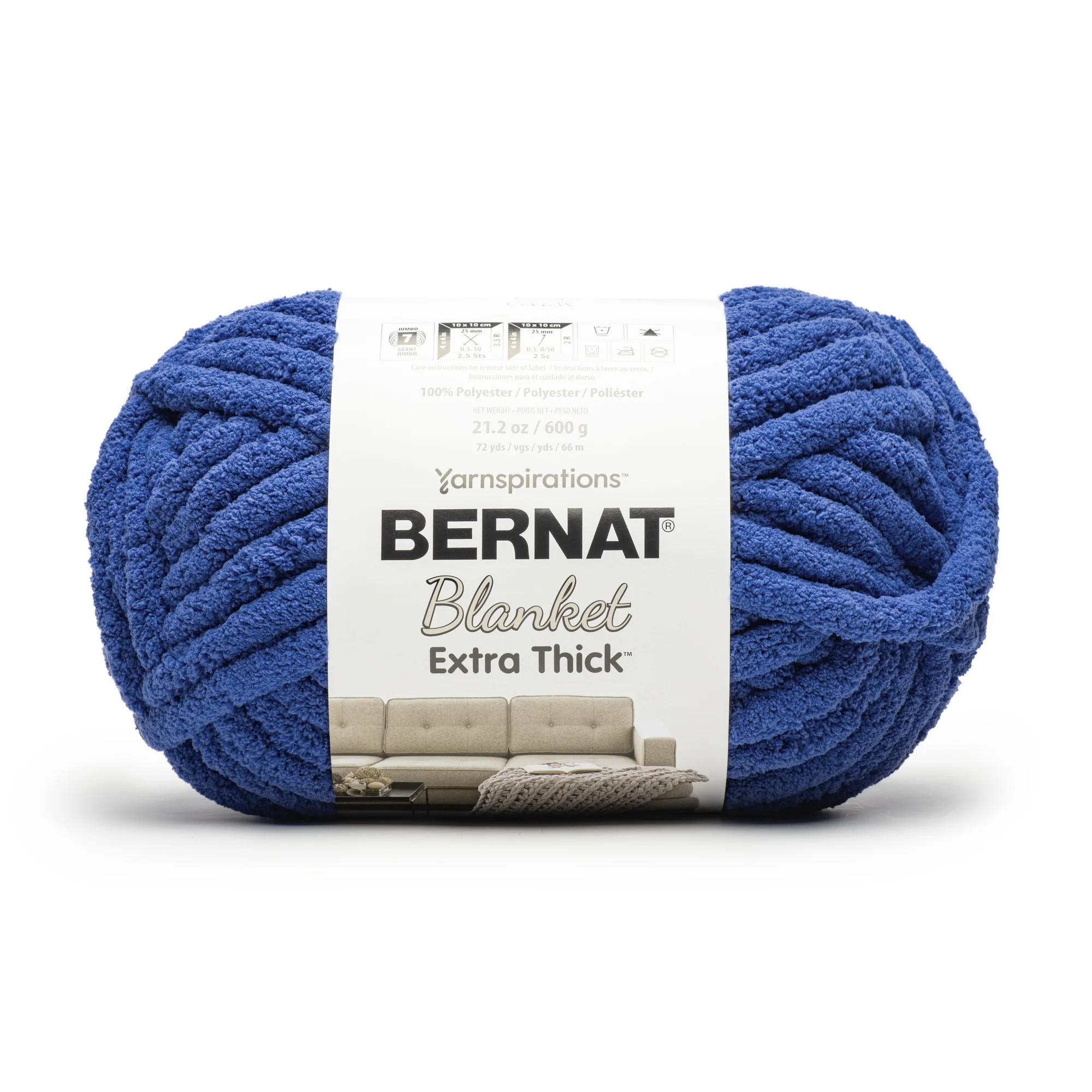 Bernat® Blanket Extra Thick™ #7 Jumbo Polyester Yarn, Cobalt, 21.2oz/600g, 72 Yards | Walmart (US)
