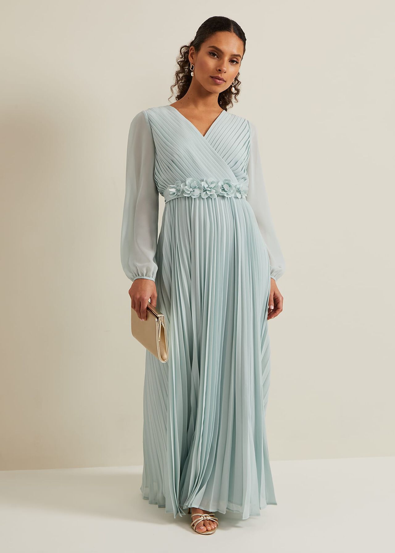 Petite Alecia Pleated Maxi Dress | Phase Eight (UK)