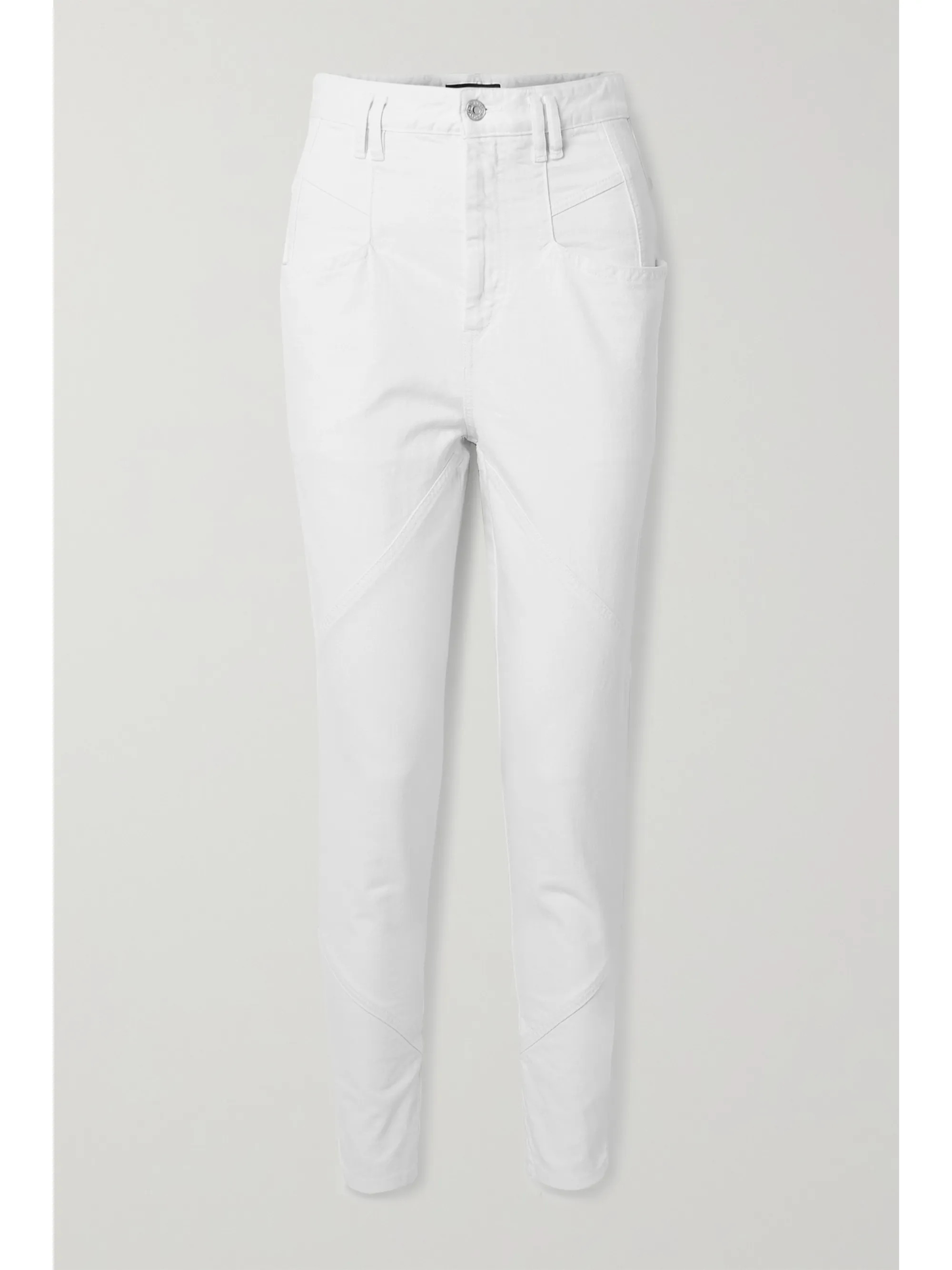 White Nadeloisa paneled high-rise tapered jeans | Isabel Marant | NET-A-PORTER | NET-A-PORTER (US)