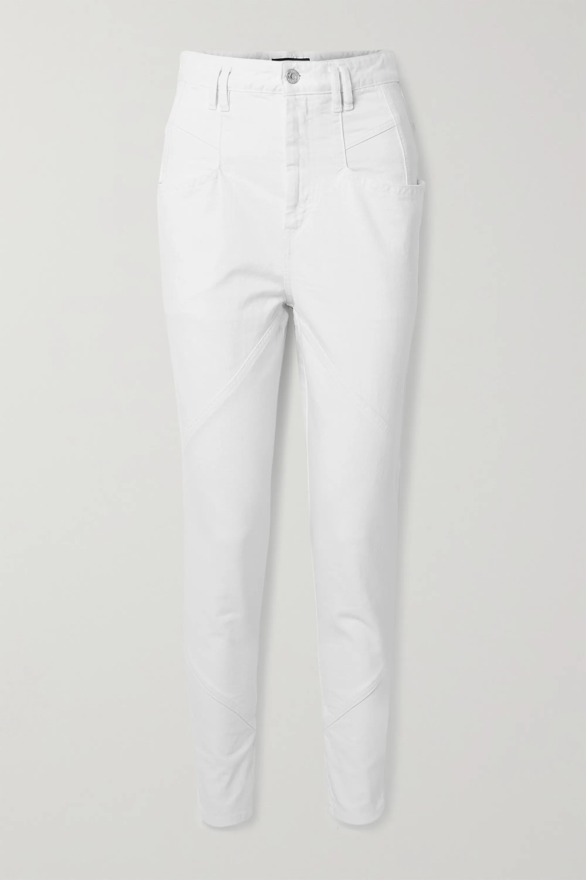 White Nadeloisa paneled high-rise tapered jeans | Isabel Marant | NET-A-PORTER | NET-A-PORTER (US)