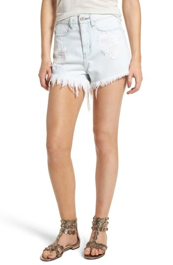 Women's Show Me Your Mumu Wyoming High Waist Cutoff Denim Shorts, Size 24 - Blue | Nordstrom