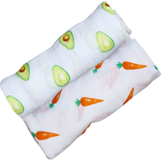 Swaddles | Organic Muslin Swaddle Gift Set, First Foods Malabar Baby | Organic Cotton | Maisonette | Maisonette