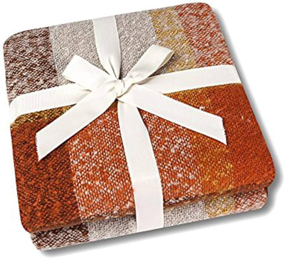 Home Decorations Super Soft Vintage Fluffy Plaid Throw Blanket-100% Acrylic Cashmere-Like- Bedspr... | Amazon (US)