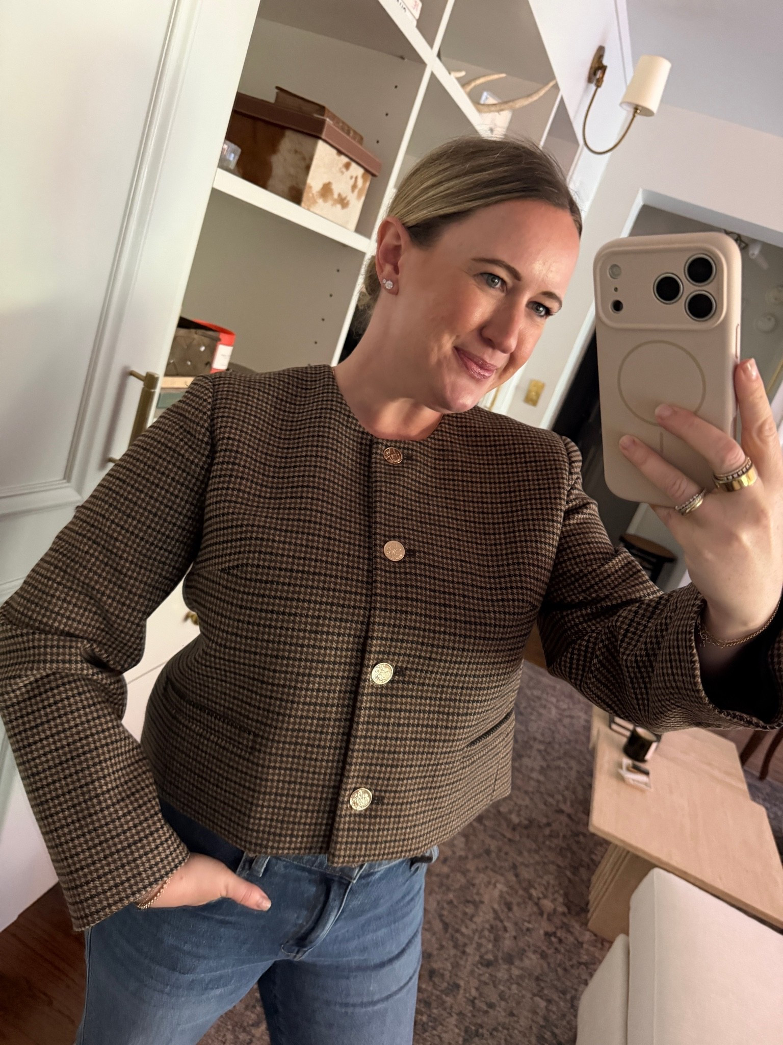 The perfect lady jacket for fall *does* exist ! Wearing a size 10 so I could wear it buttoned. 
Fall plaid 
Fall jacket
Fall outfit
Fall style
#injcrew #ad

#LTKSeasonal #LTKOver40