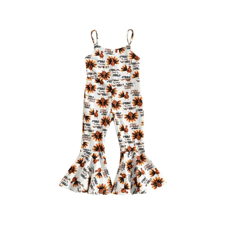 Toddler Baby Girls Sleeveless Bell Bottoms Jumpsuit Overalls Summer Outfits | Walmart (US)