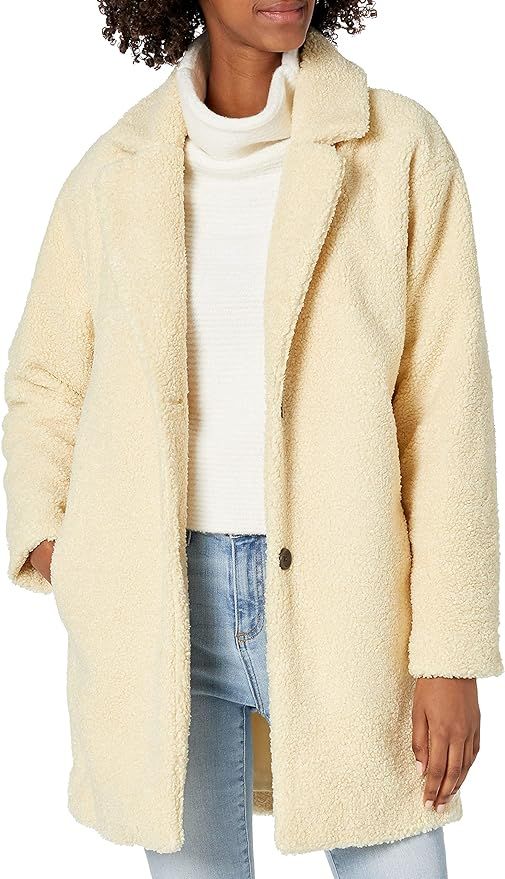 Daily Ritual Women's Teddy Bear Fleece Oversized-Fit Lapel Jacket | Amazon (US)