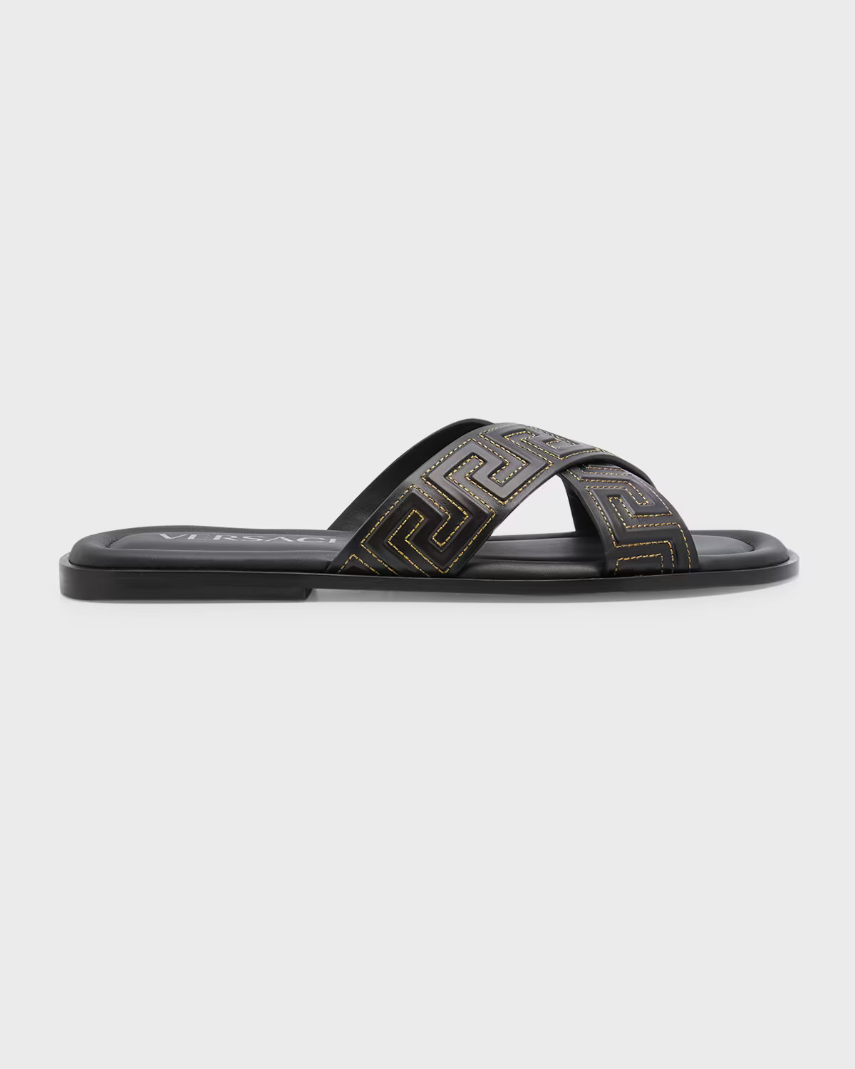 Men's Crisscross Greca Leather Sandals | Neiman Marcus