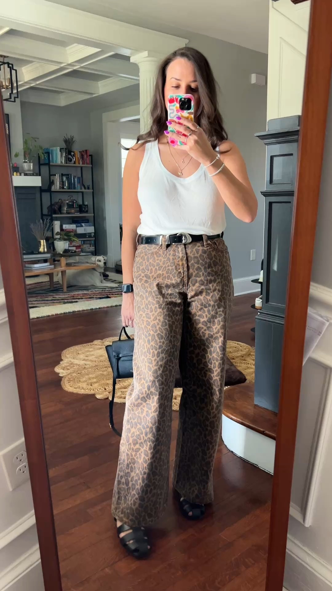 leopard jeans. old navy. high waist leopard jeans. leopard pants. spring style. date night. fisherman sandals. everlane. white tank. anine bing. belt. 

 

#LTKWatchNow #LTKFindsUnder50 #LTKFindsUnder100