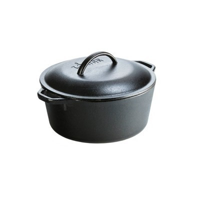 Lodge 5qt Cast Iron Dutch Oven: Preseasoned, Tarnish & Rust-Resistant, Black, 2-Piece Set, Hand Wash Only | Target