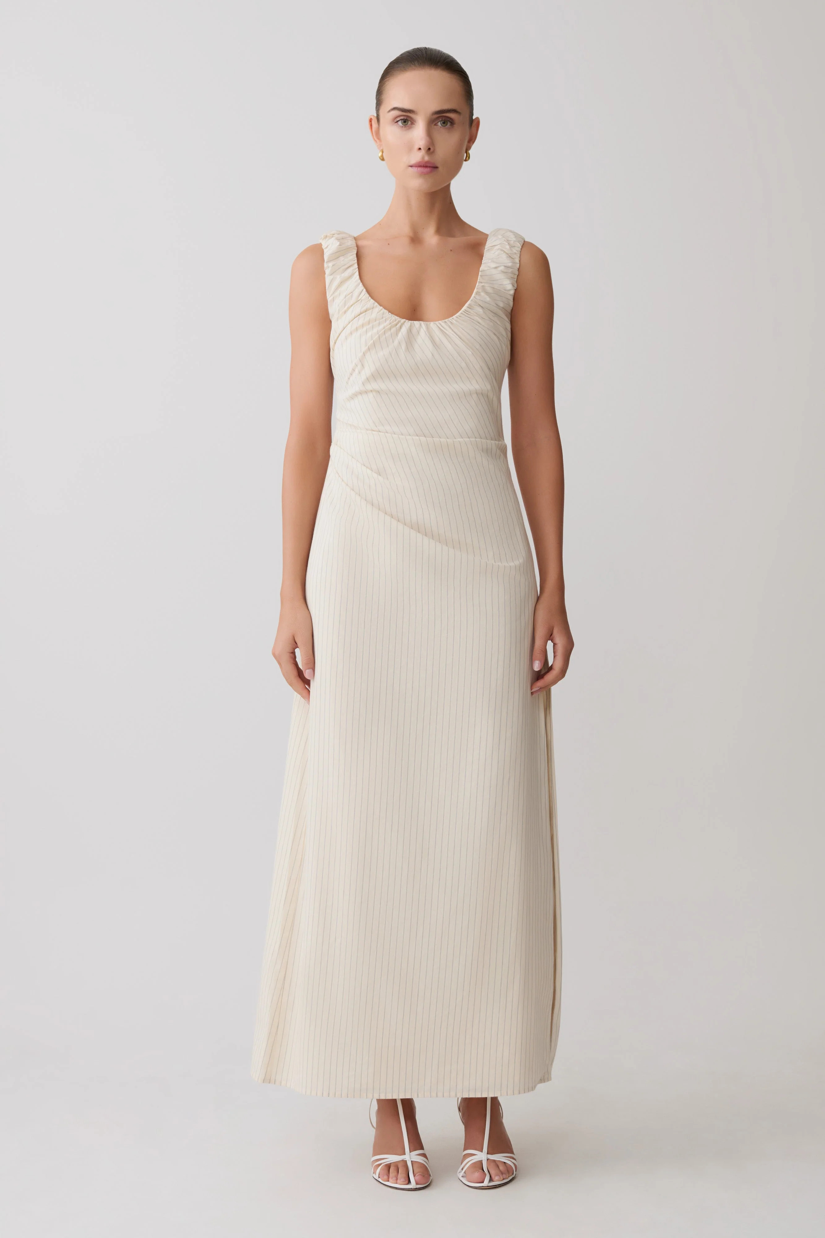 Anisa Scoop Neck Maxi Dress - Stripe | MESHKI US
