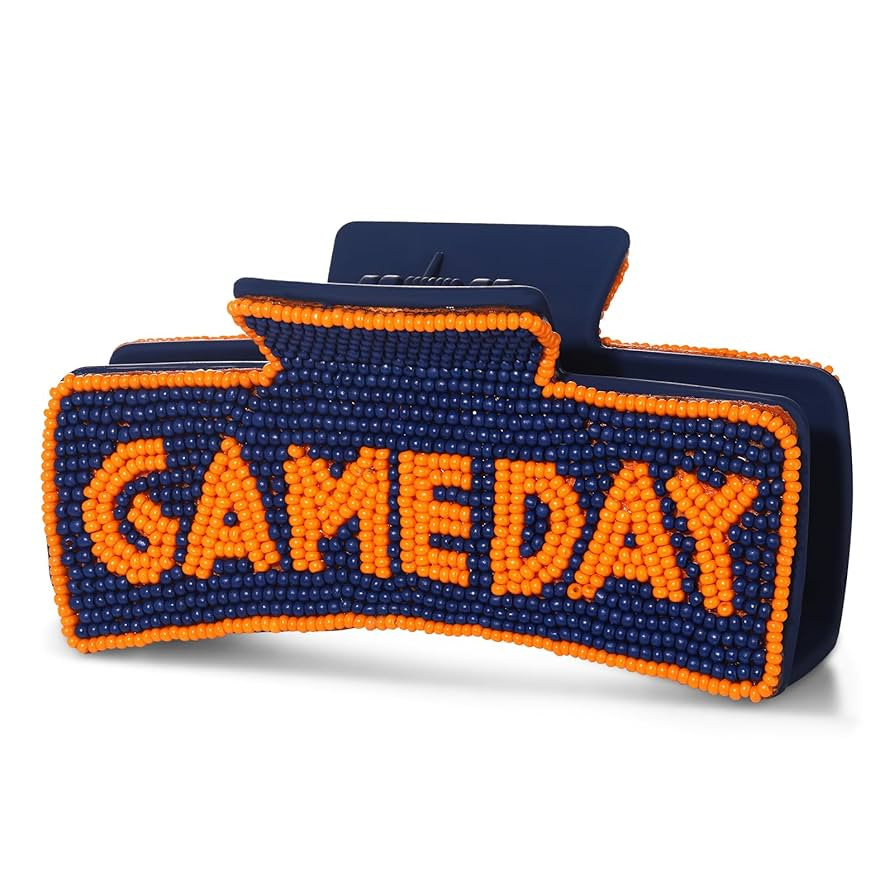 Beaded Game Day Hair Claw Clip for Women Large Football Hair Clips Sports Team Fan Football Mom A... | Amazon (US)