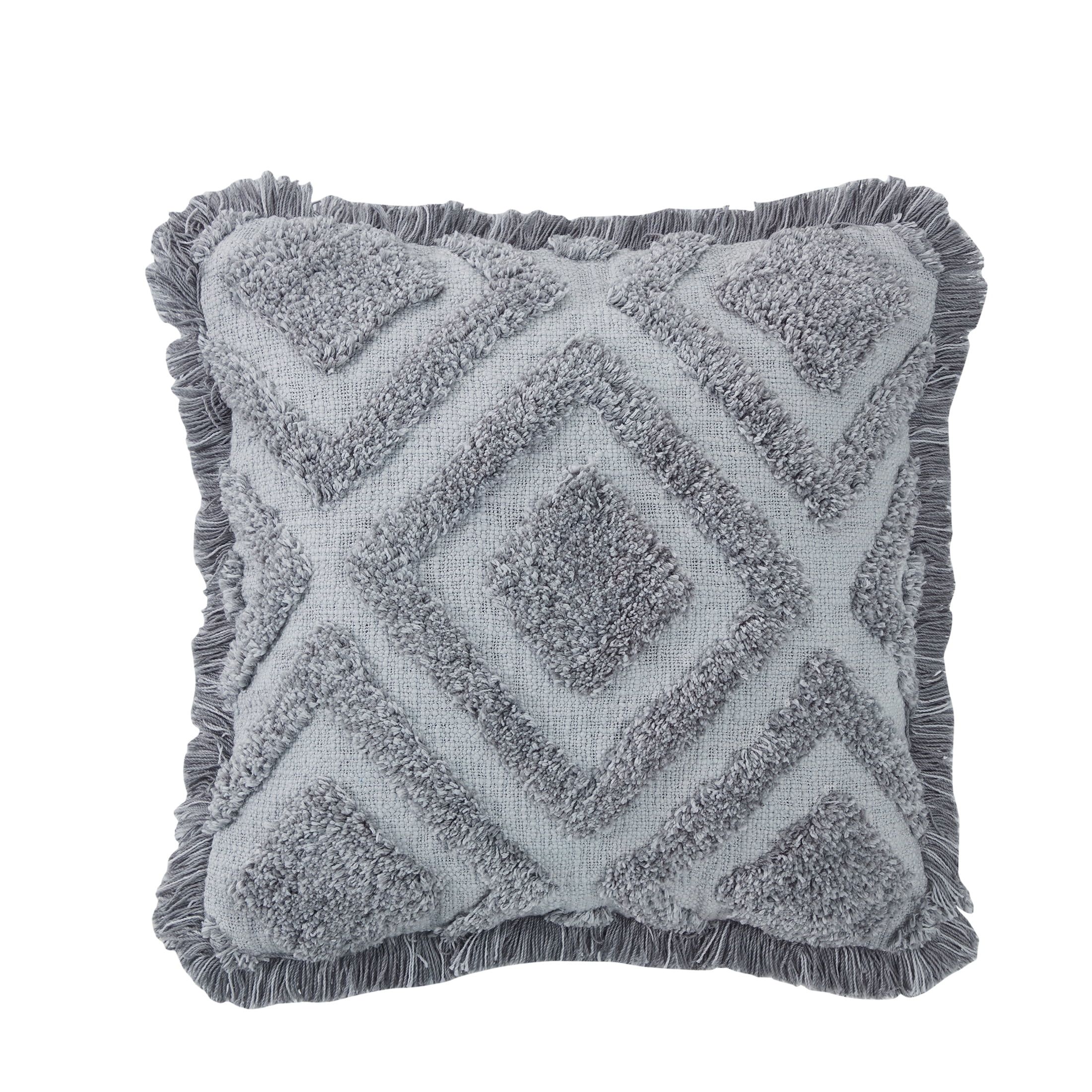 My Texas House Keller Tufted Cotton Decorative Pillow Cover, 20" x 20", Gray | Walmart (US)