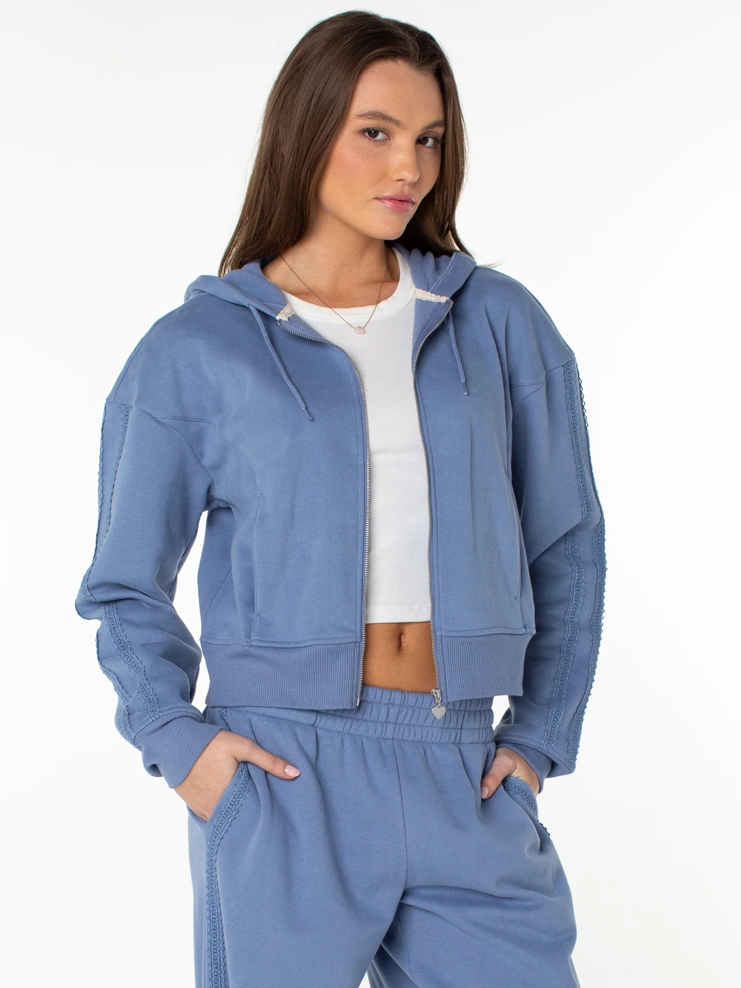 Celebrity Pink Women's and Women's Plus Zip Front Fleece Hoodie Sweatshirt, Sizes XS-4X | Walmart (US)