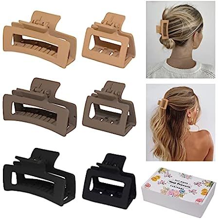 Bmobuo Claw Clips for Thick Hair 8Pcs Hair Clips 4.1" Large Claw Clips for Thick Hair & 2" Small Hai | Amazon (US)