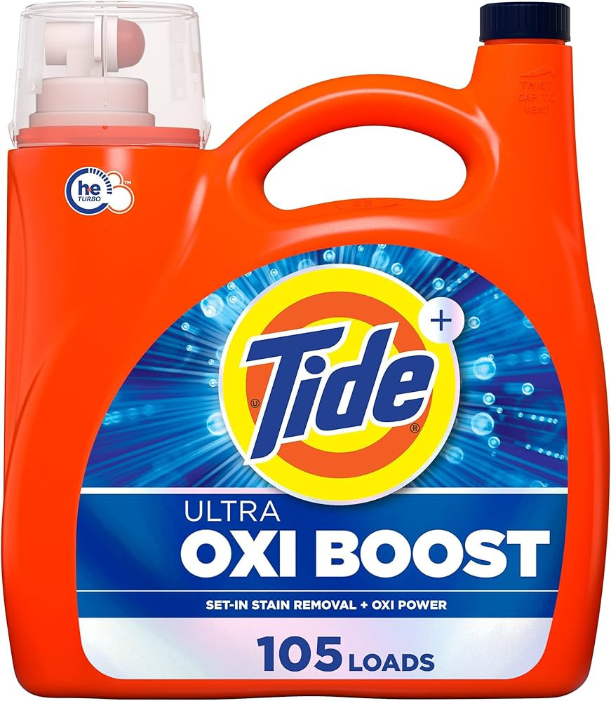 Tide Ultra Oxi Boost Liquid Laundry Detergent, 148 fl oz, 105 Loads, Advanced Stain Remover with ... | Amazon (US)