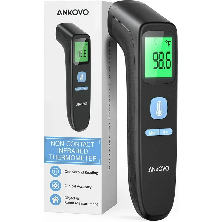 ANKOVO Infrared Forehead Thermometer for Adult & Child, 3 Colors Backlight, Memories Recall - Wal... | Walmart (US)